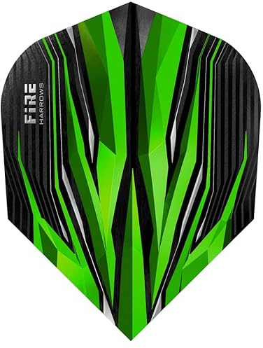 Harrows Darts Flights Fire Inferno Flame Dartflights 1-3-5-10 Set Plus optionale Thor Flights, erhältlich in blau, rot, grün oder zweifarbig gelb-rot, für Softdarts und Steeldarts