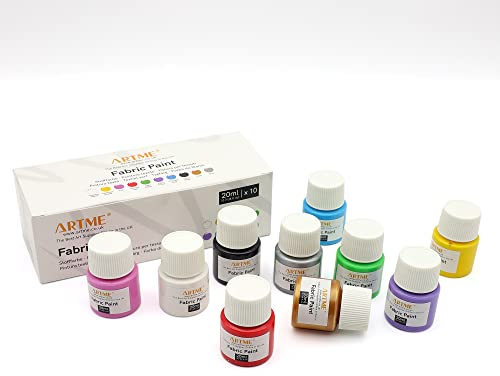 Artme Stoffmalfarben/Textilfarben-Farbset 10 Farben 20 ml x 10 -waschfest