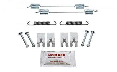 Bigg Red - Parking Hand Brake Shoe Fitting Kit - Fits Rear Disc Brake Drum dia 228mm, Shoe width 42mm - Compatible with,