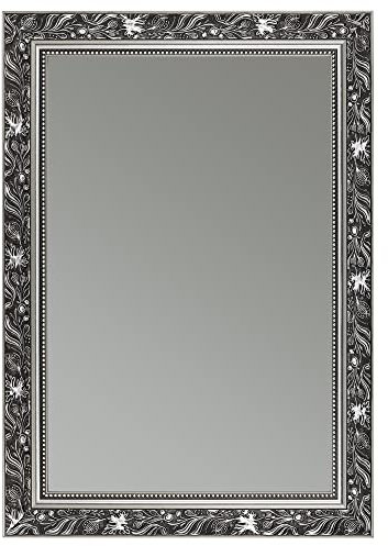 CLAMARO 'LUDWIG' Antik Wandspiegel 85x180 cm mit Rahmen | Schwarz Grau Silber | Shabby Chic Vintage Barock Spiegel mit Holzrahmen | Barockspiegel inkl. Metall Aufhänger und Montagematerial