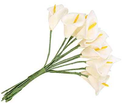NOLITOY 12Pcs Artificiales Para Decorazione Di Cerimonia Nuziale Bouquet Sposa Artificiale Sposa Calla Giglio Fiore Di Primavera Decorazione Artificiale Fiore Di Cerimonia Nuziale