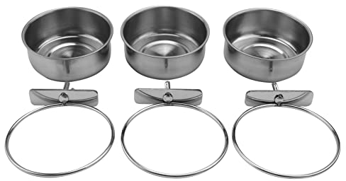 3 Stk Vogelfutterschalen Tasse Edelstahl,Papageien Futternapf Fütterung, Tränke Käfig Papagei,Wellensittich Zubehör Futterspender mit Klemme Halter Näpfe,Tränken & Zubehör für Vögel(10*5cm)