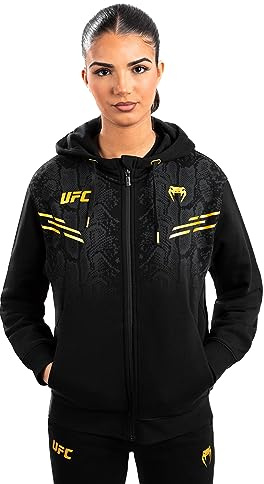 Venum, UFC Adrenaline Replica Women’s Zip Hoodie, Women's, XS, Black/Gold