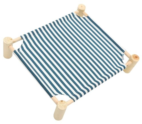 FRCOLOR Sommerbett Für Katze Und Hund Erhöhtes Katzenbett Hunde Katzen Sofastuhl Katze Kühlbett Hundebett Im Freien Katzenmöbel Haustiermöbel Aus Holz Abnehmbar Hölzern Holzrahmen