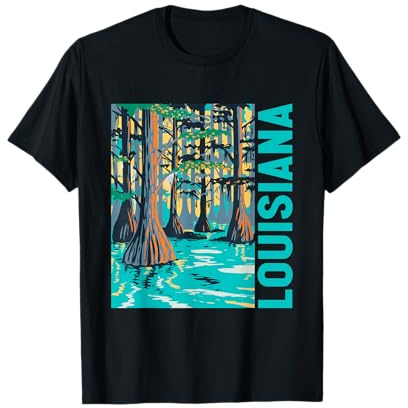 Louisiana Palude Calvo Cipresso Calvo Louisiana Viaggio Souvenir Maglietta