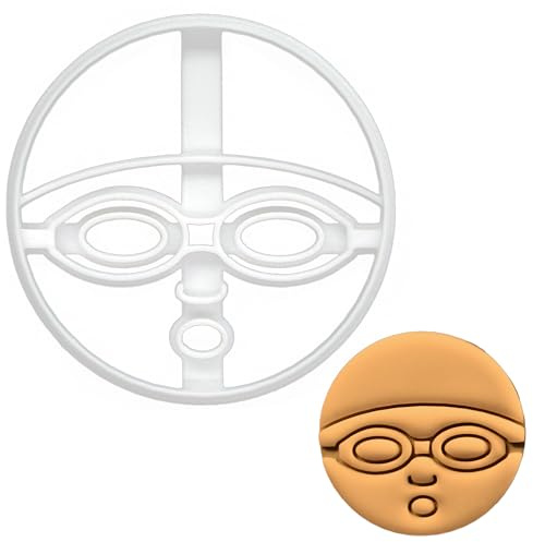 BAKERLOGY Gesicht eines Schwimmers Ausstechform - Detailliertes Keksausstecher-Design zum Backen und Basteln, ideal für Fondant, Teig, Ton