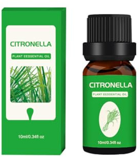 Ätherische Öle Citronella 10 ml, Ätherische Öle für Diffuser Aromatherapie,Duftöle für Diffusor,Ätherisches Citronellaöl Duftöl Citronella Öl für Haut Körper Haarpflege, Kerze,Seife,DIY,Massage Aroma