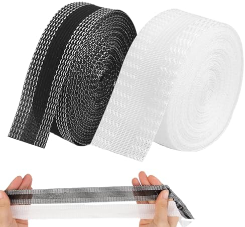 2 Set 10M Hemming Tape for Trousers, Hemming Tape for Trousers, 2.5 Cm Wide Double Sided No Sew Hem Tape for Sewing Dress Jeans Trousers Clothes Tailors Supplies(black, White)