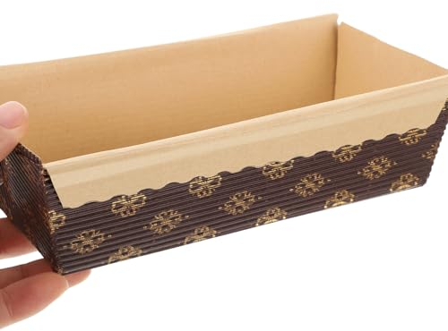 BESTonZON 25 Pack Paper Bread Loaf Pans Cake: Mini Loaf Cake Cases Kraft Paper Rectangle Baking Pan for Baking Bakery Pastry Muffin Pudding - Microwave Freezer and Oven Safe
