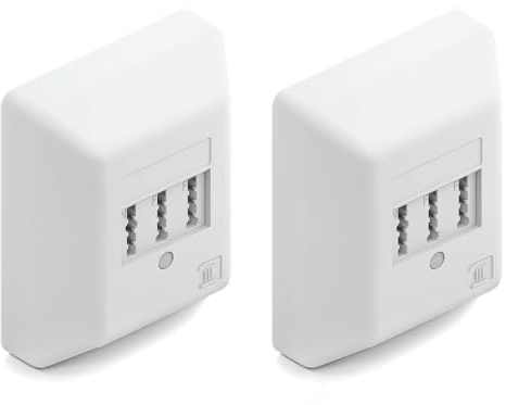 deleyCON 2 prese telefoniche TAE NF/F presa di collegamento NFF 2 X porta telefono + 1 X postazione secondaria fax segreteria telefonica modem NTBA DSL splitter bianco