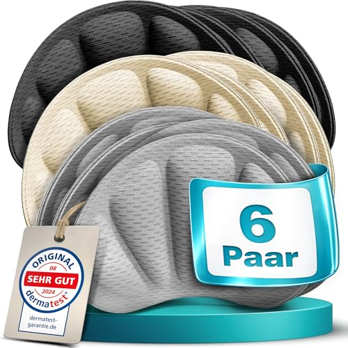 Edelfeld Fersenpolster für Schuhe (6 Paar) - Fersenschutz Einlagen | DERMATEST Sehr Gut, gegen Rutschen & Blasen - atmungsaktive Schuheinlagen & Heel Pads, hautfreundliche Fersenkissen