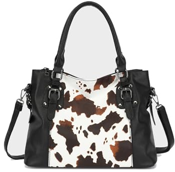 Damen-Handtaschen, weiches Leder, Retro-/Vintage-Designer-Griff oben, lässige Tasche, Damen-Schultertaschen, Stil 2, schwarze Kuh, 33,02 cm, Reisetasche