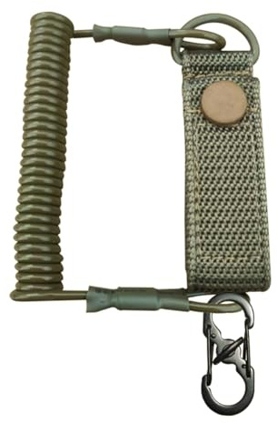 VOANZO Cordón Espiral Llavero Cuerda de Seguridad Cuerda elástica de Seguridad para Acampar Nailon antipérdida Cable Espiral Cierres de Paracord para Actividades al Aire Libre 2 Piezas Verde