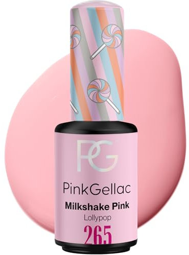 Pink Gellac Gel Nagellack UV - 265 Milkshake Pink 8 ml - Gelnagellack für UV Lampe - Rosa - Einfache Anwendung Nail Polish für 14 Tage Salonqualität - Veganer Gellack Made in Holland
