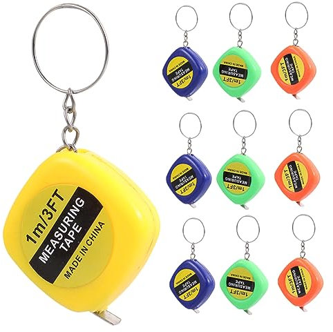 CANIGHT Lot De 10 Mini-Mètres À Ruban Pour Enfants, Porte-Clés, Ruban À Mesurer Métrique, Jouet, Outil De Mesure