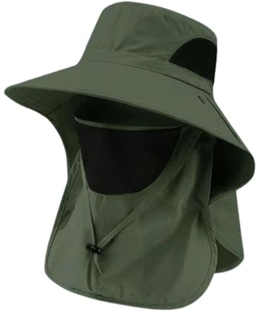 NLAND Sombrero para el Sol Hombre Gorros de Pescador con Protección Transpirable Unisex Sombrero Trekking con Cubierta de Cuello Desmontable