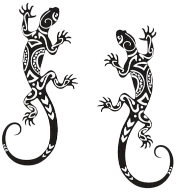 Dickly 2 Stück Metall Wanddekoration Gecko-Wandkunst, Gartendekoration Metall-Wanddekoration, hängende Skulptur für den Außenbereich, Gecko-Dekoration für Haus, Garten, Zaun, Terrasse, Hof, Schwarz