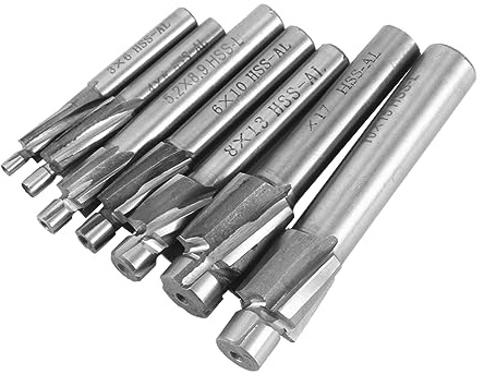 Garneck 7piezas Fresas De Acero De Alta Broca Cnc De Recto Fresa Avellanada De Cabeza Herramienta De Corte Plateada Para Bricolaje