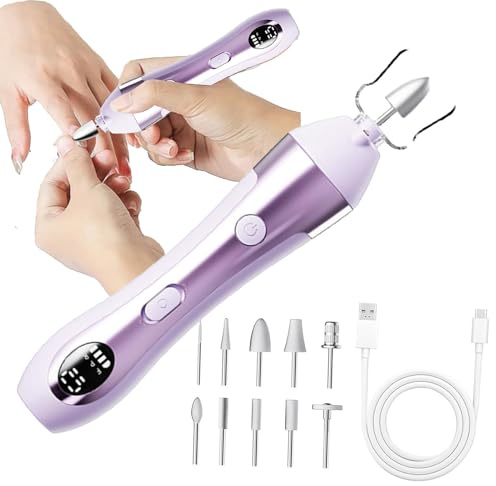 Lime À Ongles Électrique Compacte - Polisseur Portable pour Ongles, Résistant, avec Charge USB, Fonctions de Limage, Polissage et Élimination des Cuticules, Excellent pour les Soins Quotidiens