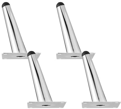 Cabinet Feet Replacement, 4 PCS Desk Legs Support Furniture Legs Chrome | Sofa Feet Iron | Plating Surface Table Leg Optional Height: 10-43cm Wardrobe Leg Bed Couch 10cm/4