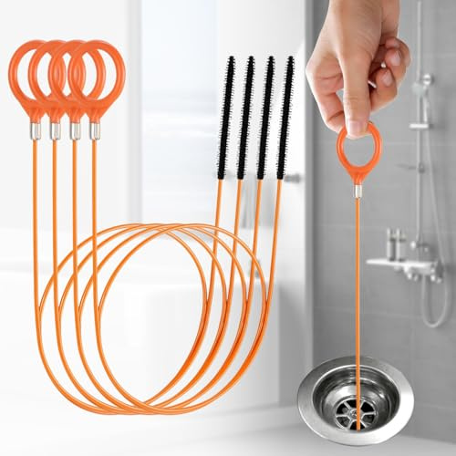 5 Piezas Cable Desatascador Tuberias, 81Cm Alambre Desatascador Tuberias, Cable Desatascador Fregadero Y Ducha,Cepillo De Limpieza Flexible Para El DesagüE En La Cocina Y La