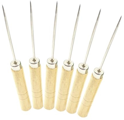 Holibanna 10 Pezzi Punteruoli con in Legno Ago Scanalato per Carta Quilling e Decorazioni Torte Strumenti Artigianali Portatili per Precisione e Pulizia Profonda