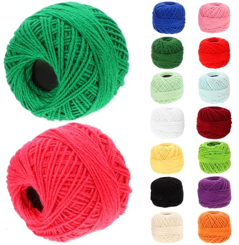 Cabilock Hilo de Bordar Algodón Multifunción 16 Colores Mezclados 45 M por Rollo para Bordado y Punto de Cruz Kit Manualidades Adultos Uso en Costura y Artesanía Color Aleatorio