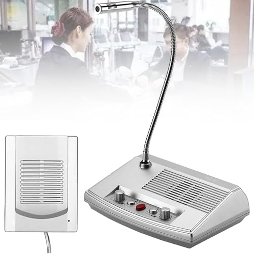 Dual-Way Intercom System with Wireless Microphone and Independent Volume Control, Loud Speaker for Banks, Hospitals, Stores, Offices, and Ticket Counters