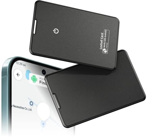 Slim Tracker Tag (Android Only),Wallet Tracker Card-work with Google Find Hub,Bluetooth Smart Card, Item Finder Locator for Luggage,Suitcase,Keys,Passports, IP68 Waterproof,Black(1-pack)