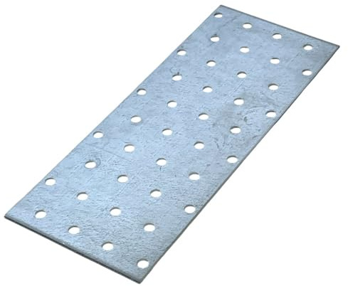 BK Shop 50x Lochblech verzinkt 80 x 200 x 2 mm | Flachverbinder verzinkt, Rostschutz durch Zinkbeschichtung, Mit CE-Zertifikat, Ideal für Bau und Möbelmontage