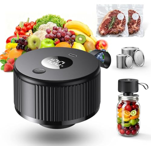 Envasadora al Vacío 3 en 1 Eléctrica para Tarros con Tapa Ancha y Normal + Bolsas de Vacío, Sellador Automático para Conservación de Alimentos – Regalo Ideal para Madre y Hogar