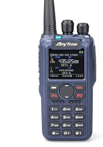 Anytone AT-D890 Transceptor portátil VHF/UHF DMR de doble banda con APRS, GPS, Bluetooth PTT, negro