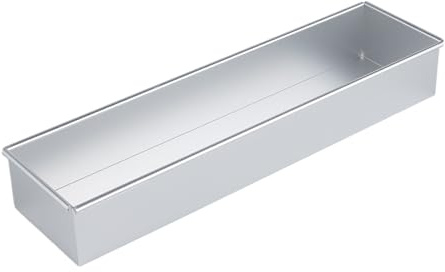 Moule à gâteau rectangulaire anti-adhésif pour fromage, pâtisserie, en acier inoxydable (Silver2, 40 cm)