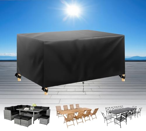 UFGFYTT Outdoor-Möbelabdeckung 130x75x110cm/LxWxH Wasserdicht Abdeckplanen 420D Oxford Gewebe Schutzhülle für Gartenmöbel, Loungemöbel, Rattanmöbel mit Kordelzug Abdeckhaube Gartenmöbel