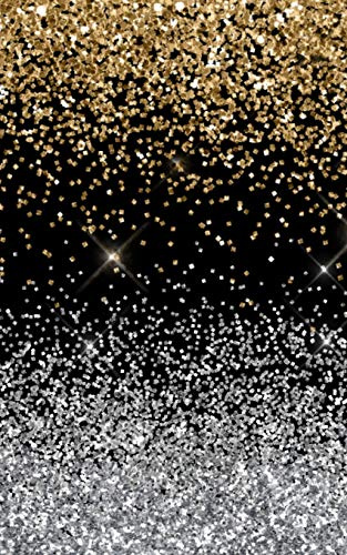Glitzer Notizbuch: Glitzerlook Buch Gold Silber Konfetti Design Look, marmorierte Seiten zum Selbstgestalten