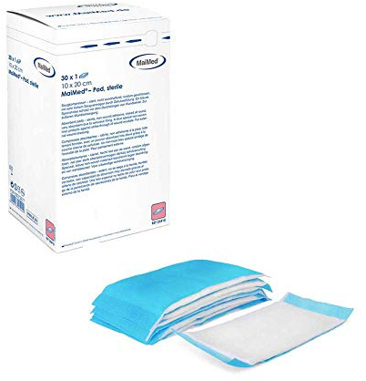 25x MaiMed Saugkompressen, Kompressen, Wundauflagen, Wundkompressen, Vliesstoffkompresse, unsteril, 10 x 10 cm
