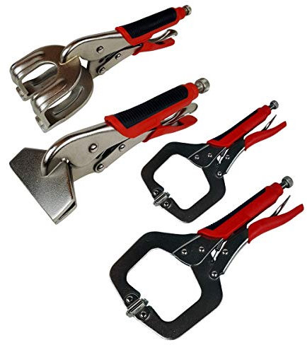 4pcs Welding C CLAMP MOLE VICE Grip Sheet Metal Locking Pliers Wrench (4pc Set (1 of Each))