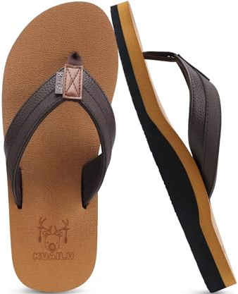 KuaiLu Tongs Hommes été Cuir en tissu Mousse de Yoga Plage Piscine Sandales