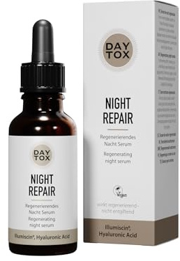 Nachtserum Anti Aging Serum – Nachtpflege mit Hyaluron - Vegan, Ohne Silikone, DAYTOX - Night Repair – Made in Germany - 30 ml