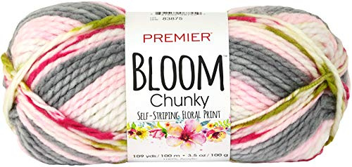Premier Yarns Hilo Bloom Chunky Dahlia, Acrílico, Estampado Flores, Talla única