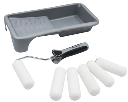 ROLLINGDOG Small Paint Roller - Mini Foam Paint Roller 4 inches Mini Paint Roller for Cabinet,Furniture,Wall,Door and Window Frames,Smooth Surface Painting (Pack of 8)