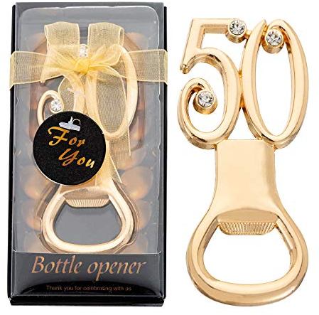 Ubrand 24PCS 50th Birthday Bottle Opener for 50th Birthday Party Favors 50th Wedding Anniversaries Souvenirs Favors Gifts Decorations (24,50)