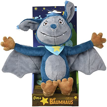 Simba 109221000 Fidi Fledermaus, bekannt aus dem KiKA Baumhaus aus kuschelweichem Plüsch, ab den ersten Lebensmonaten, Mehrfarbig, 25 cm