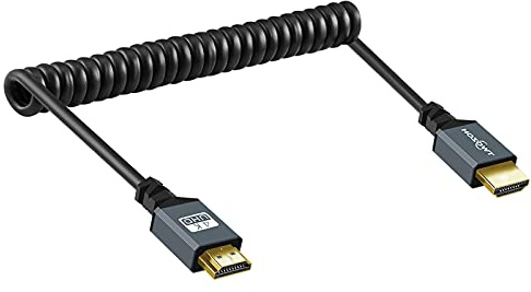 Twozoh 4K HDMI Spiral kabel, HDMI Stecker auf HDMI Stecker SpiralKabel für 3D/4K UHD TV Stick HDMI 2.0 Kabel, Extender 1,5M
