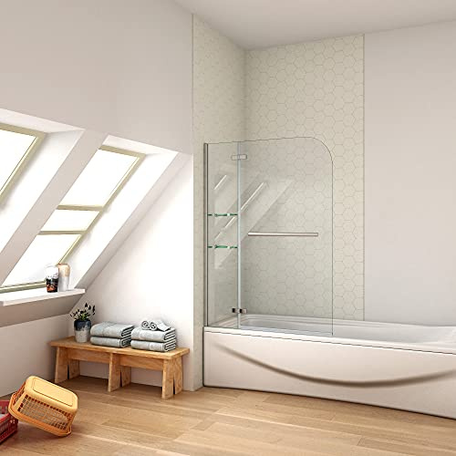 Ducha Casa 140x110cm Mampara de bañera abatible, Cristal 5mm templado