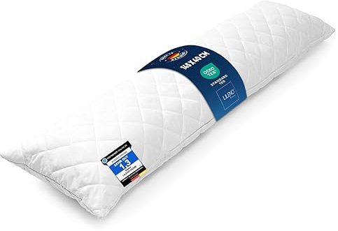 LILENO HOME Seitenschläferkissen 40x145 cm 1er Set MEDIUM (1.200 g Füllung) - gestepptes Stillkissen Seitenschläferkissen 40x145 cm für Schwangere u. Kinder