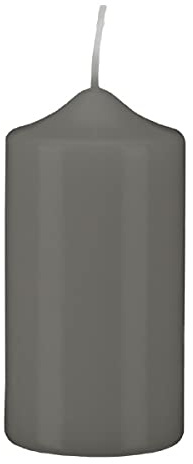 Stumpenkerzen Stumpen Kerzen Grau Grey 6 x Ø 4 cm, 12 Stück getauchte Spitzkopf in RAL Qualität
