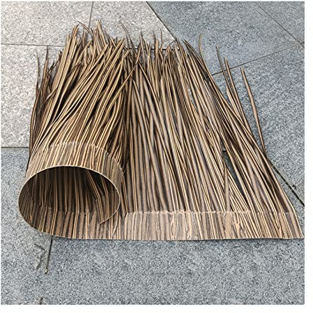 YANGUANG Simulation de Tuile de Chaume Panneaux Feuilles Palmiers Toit en Chaume Rouleau PE Plastique Paille de Palme Ignifuge et Anti-âge pour Hawaïen Parasol Bar Jardin Terrasse(Size:10m/32.8ft)