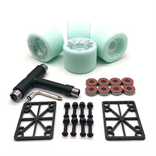 TGHY 70mm Skateboard Räder Skateboard Rollen Longboard Räder Rollen Ersatz Wheels Rollen Skating Skateboarding Cruising Räder Skateboardräder mit Lagern 80A 4 Stück,Grün