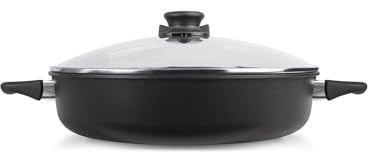 Set Original Gundel GUSS-KASSEROLLE INDUKTION, Servierpfanne mit Deckel Ø 32 cm, Höhe 7,5 cm, backofenfeste Griffe